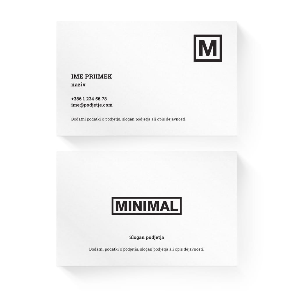 Izdelava vizitk - predloga (Minimal - Bela)