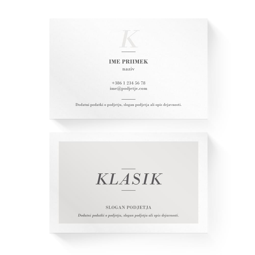 Izdelava vizitk - predloga (Klasik - Peščena)