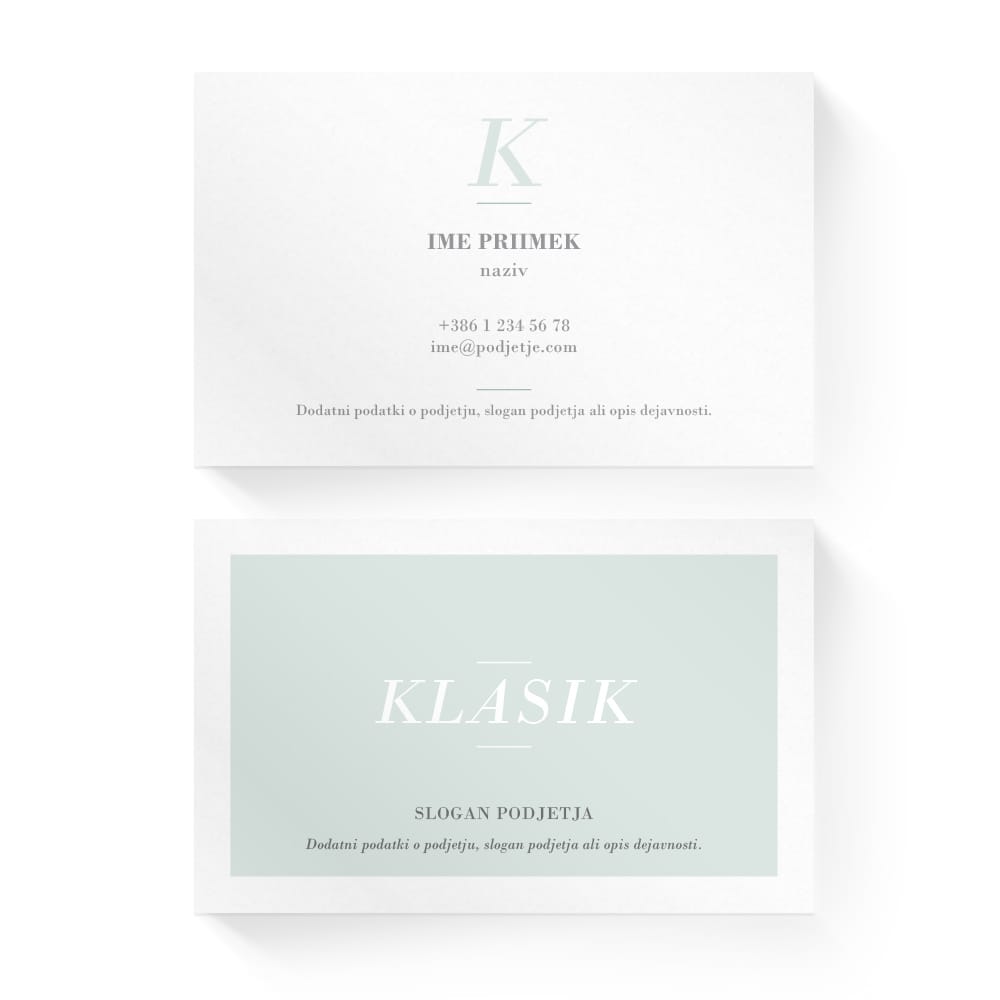 Izdelava vizitk - predloga (Klasik - Zelena)