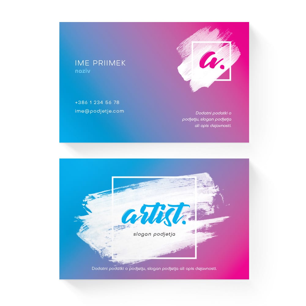 Izdelava vizitk - predloga (Artist - Neo/Negativ)