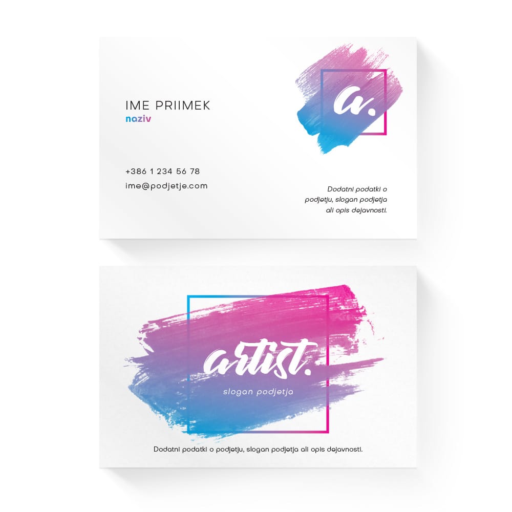 Izdelava vizitk - predloga (Artist - Neo/Pozitiv)
