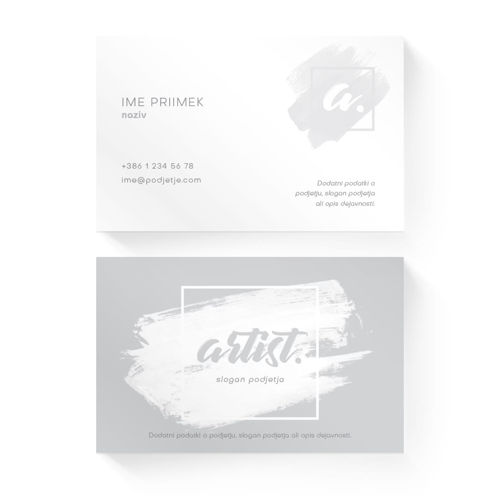 Izdelava vizitk - predloga (Artist - Neo/Subtilno)