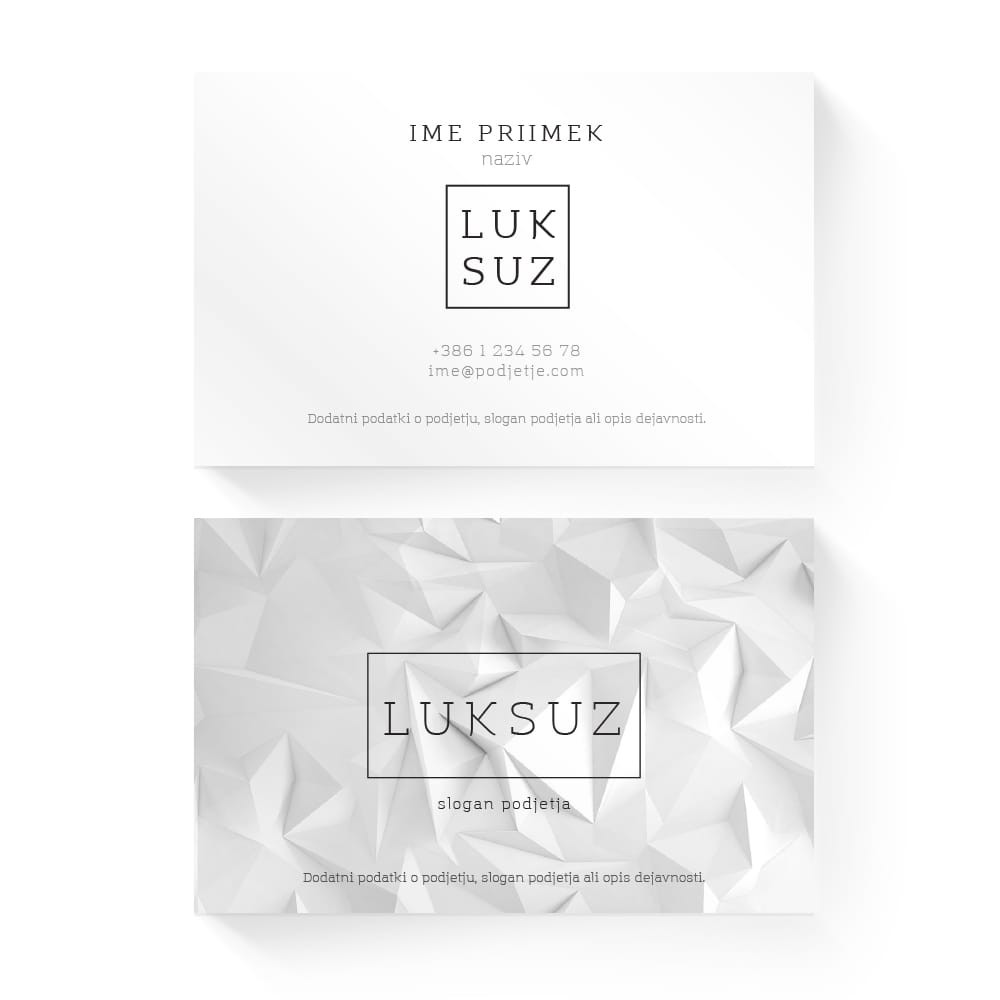 Izdelava vizitk - predloga (Luksuz - Bela)