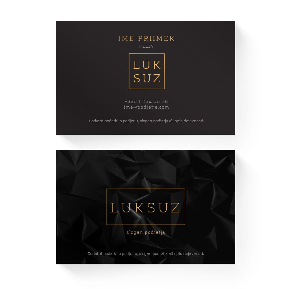 Izdelava vizitk - predloga (Luksuz - Črna)