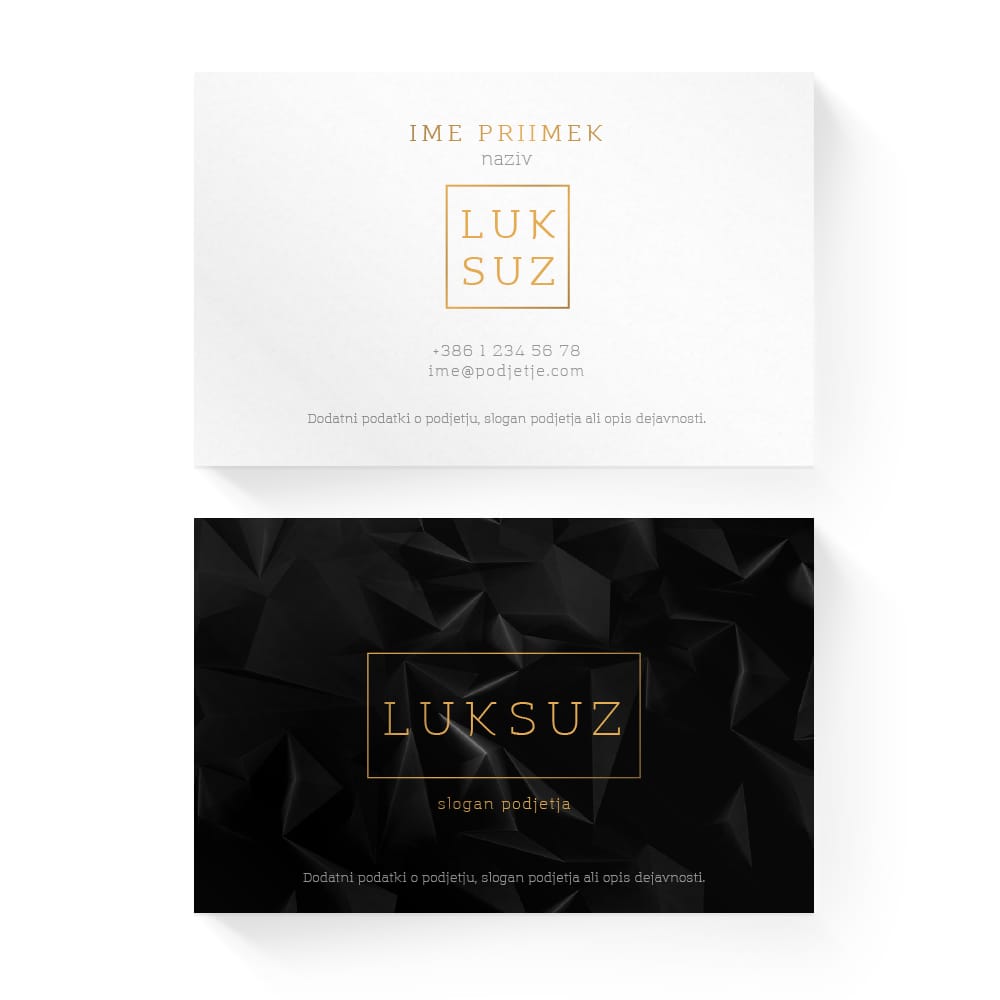 Izdelava vizitk - predloga (Luksuz - Luks)