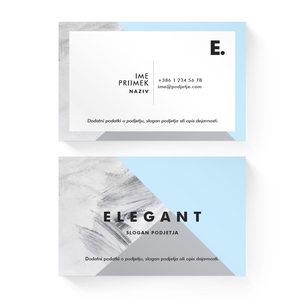 Izdelava vizitk - predloga (Elegant - Siva/Modra)