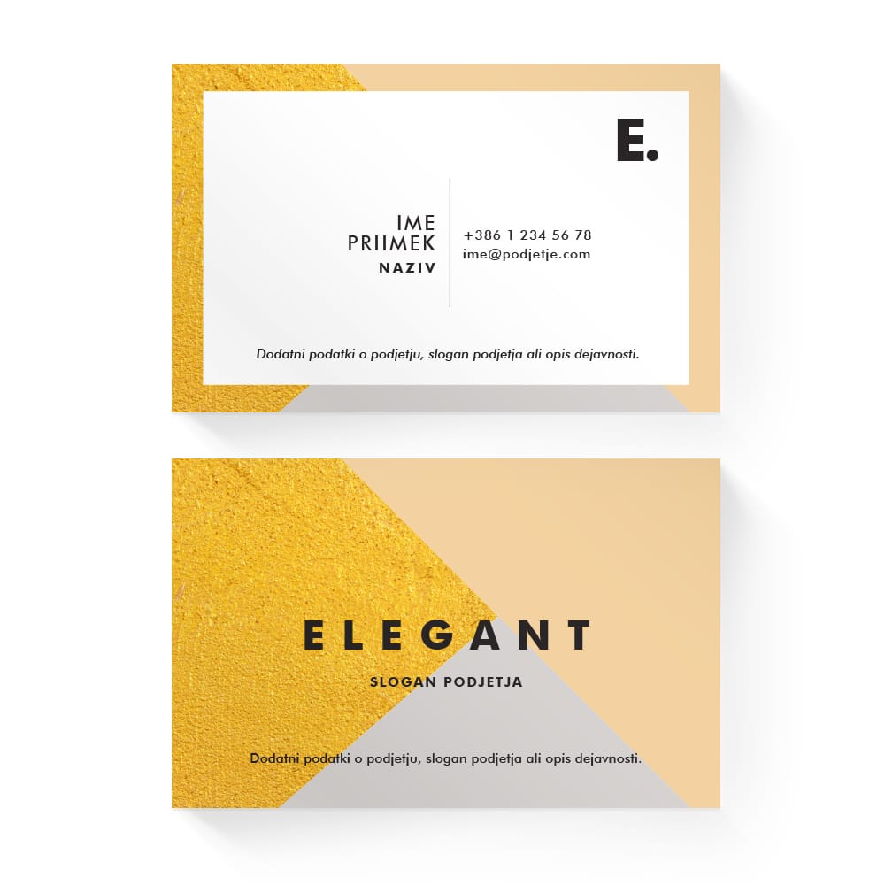 Izdelava vizitk - predloga (Elegant - Zlata)