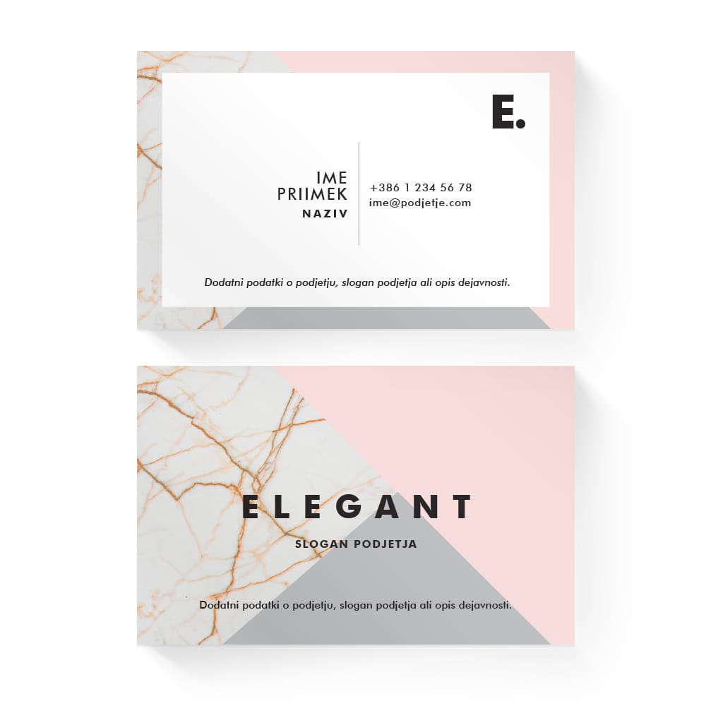 Izdelava vizitk - predloga (Elegant - Siva/Roza)