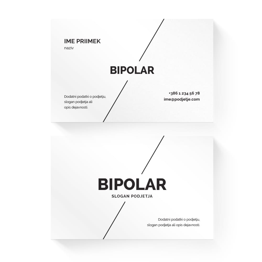Izdelava vizitk - predloga (Bipolar - Bela)