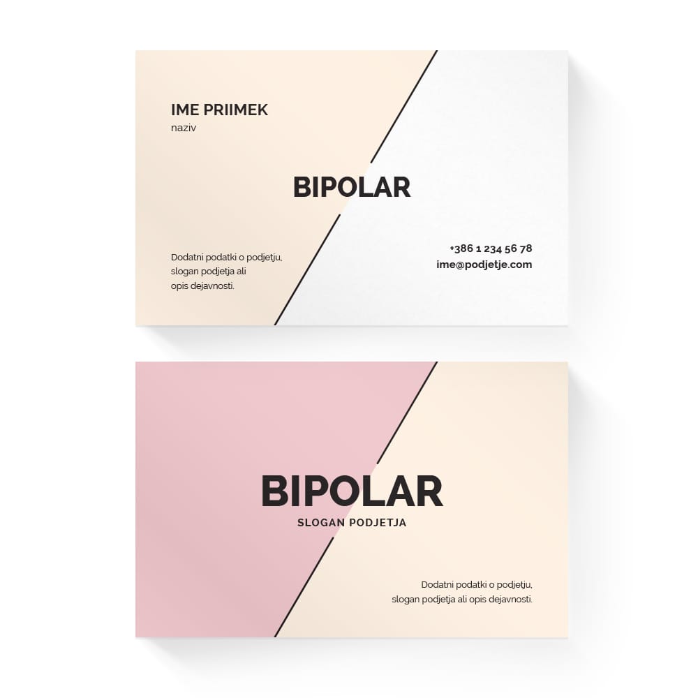 Izdelava vizitk - predloga (Bipolar - Bež)