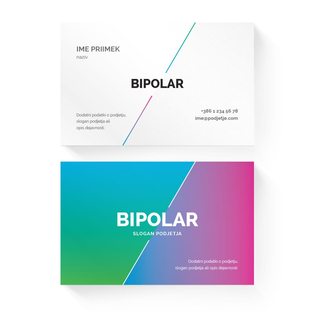 Izdelava vizitk - predloga (Bipolar - Neo/Preliv)