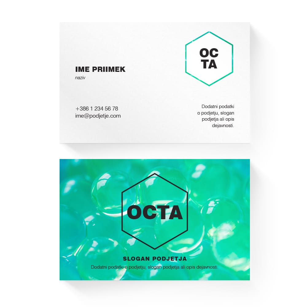 Izdelava vizitk - predloga (Octa - Balončki)