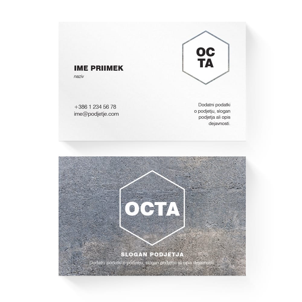 Izdelava vizitk - predloga (Octa - Beton)