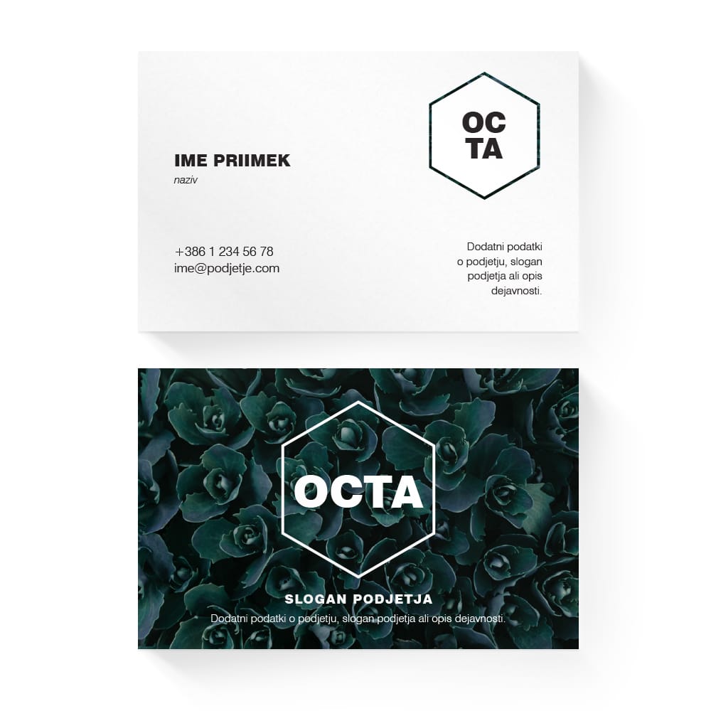 Izdelava vizitk - predloga (Octa - Flora)