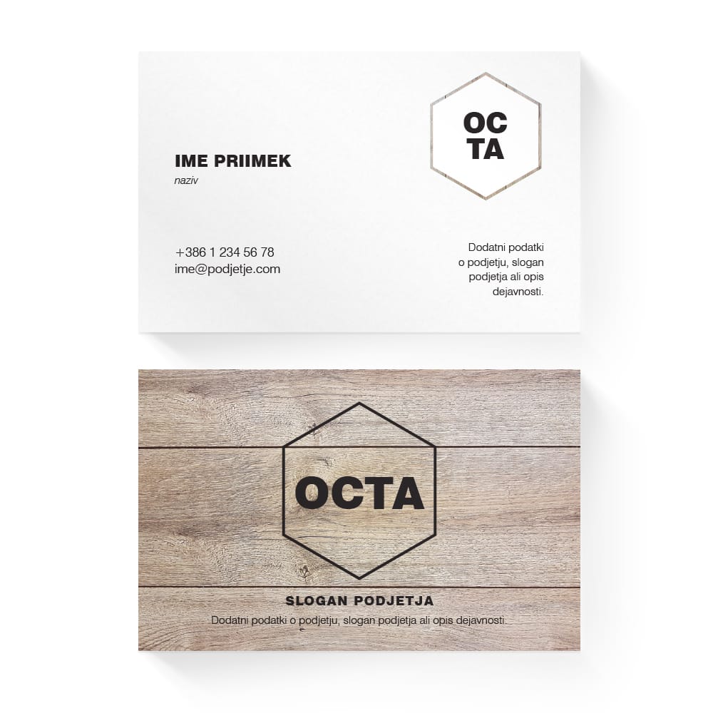 Izdelava vizitk - predloga (Octa - Les)