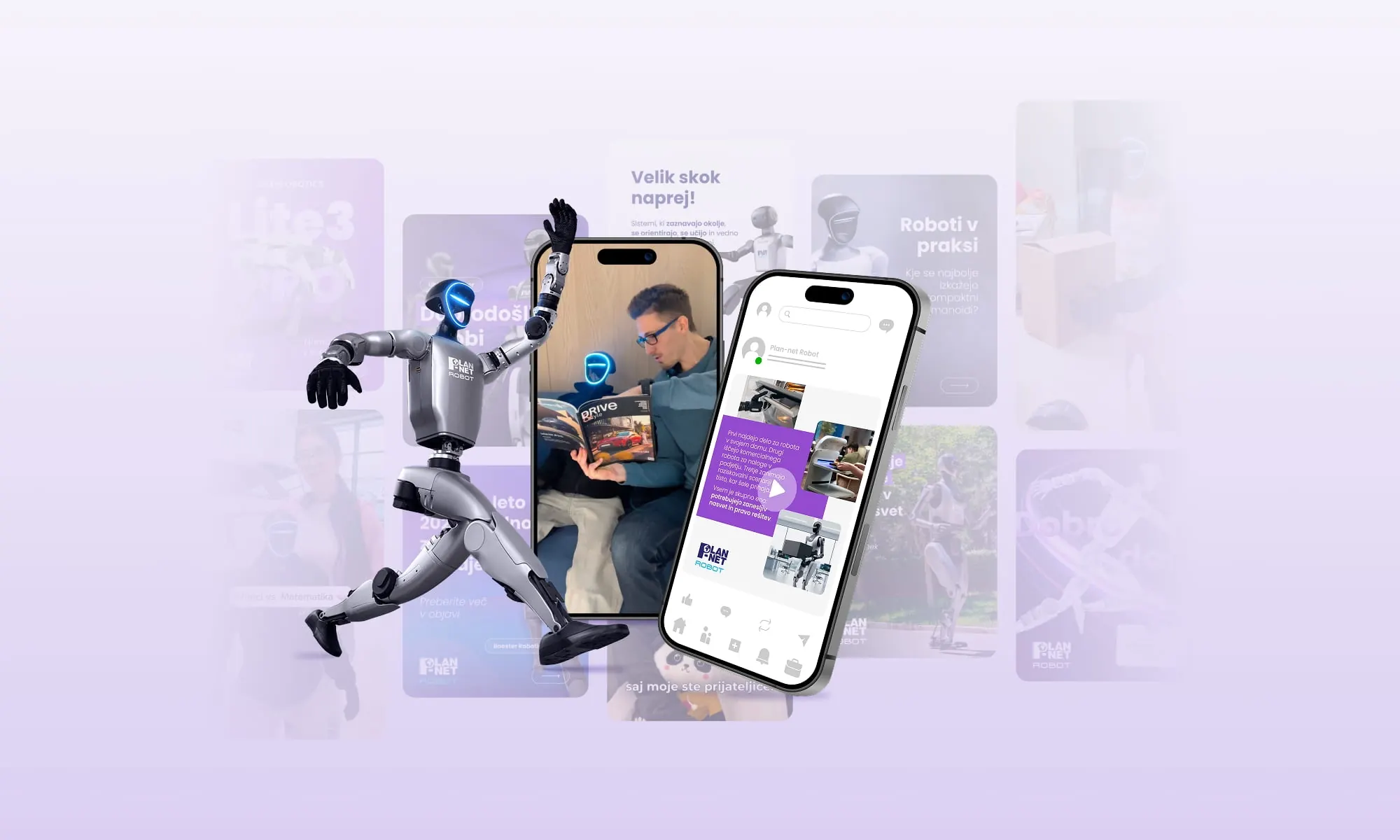 Plan-Net Robot - Strategija in izvedba nastopa na družbenih omrežjih