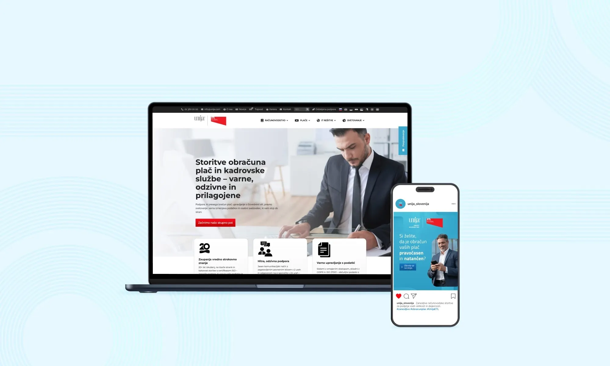 Unija Smart Accounting - Landing page renewal and video campaign